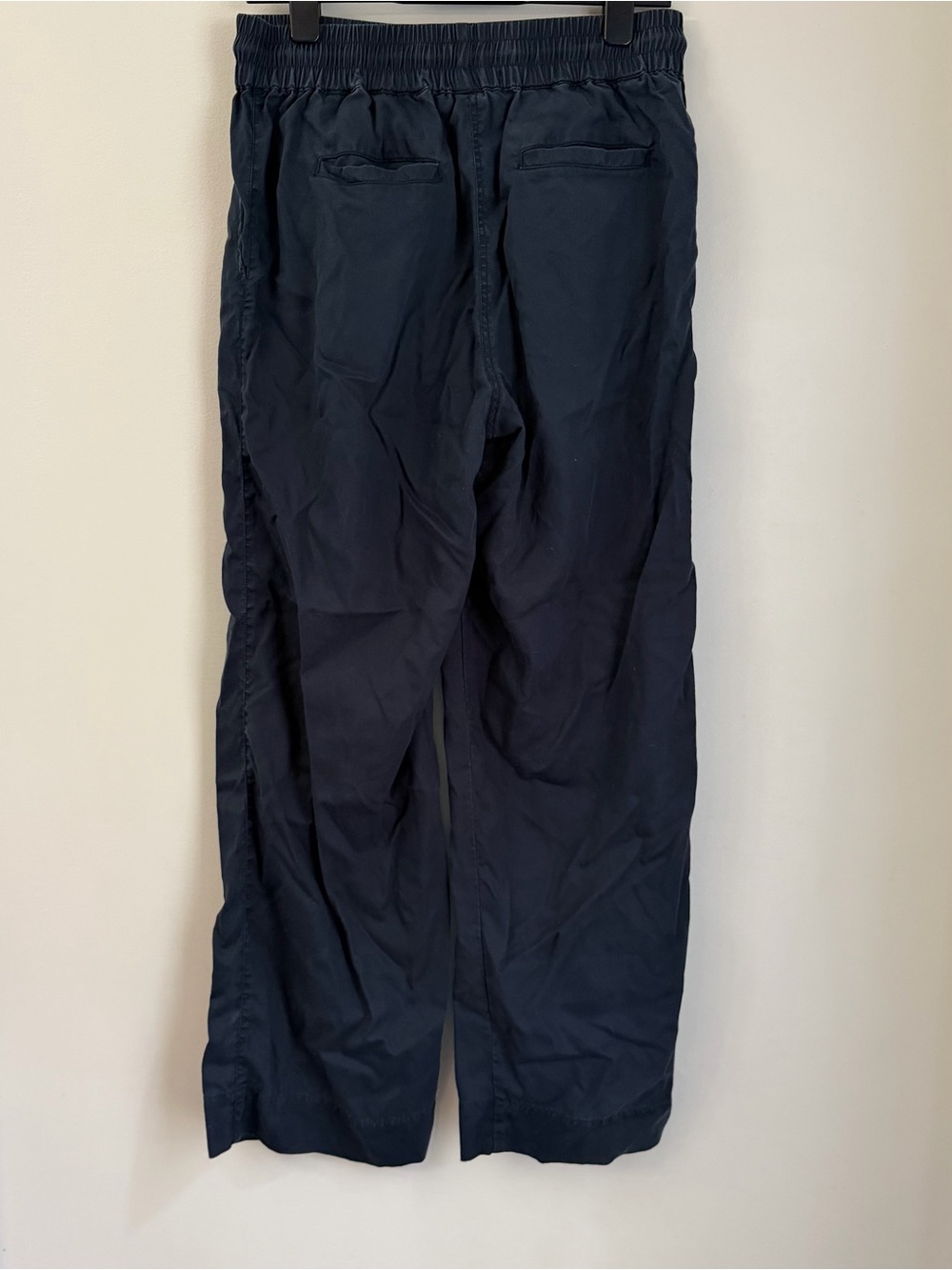 Quince Women Vintage Wash Tencel Wide Leg Pants Midnight Blue M Comfy Pockets